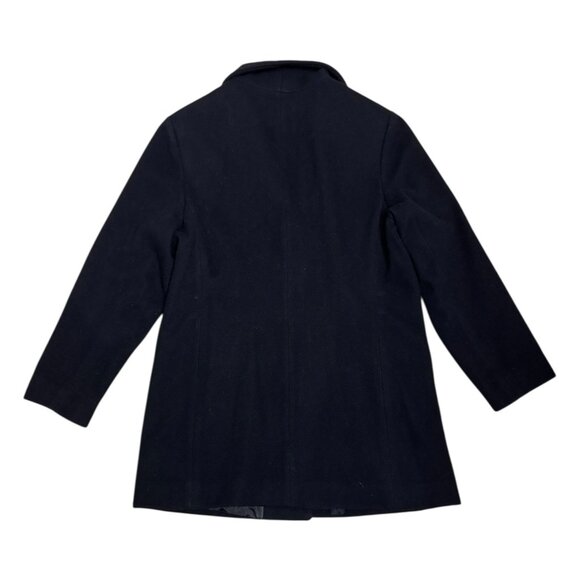 JASON KOLE Black Wool Vintage 90s Luxury Designer Pea Coat Trench Womens Large - Picture 5 of 7